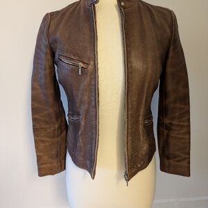 Massimo Dutti sheepskin leather jacket